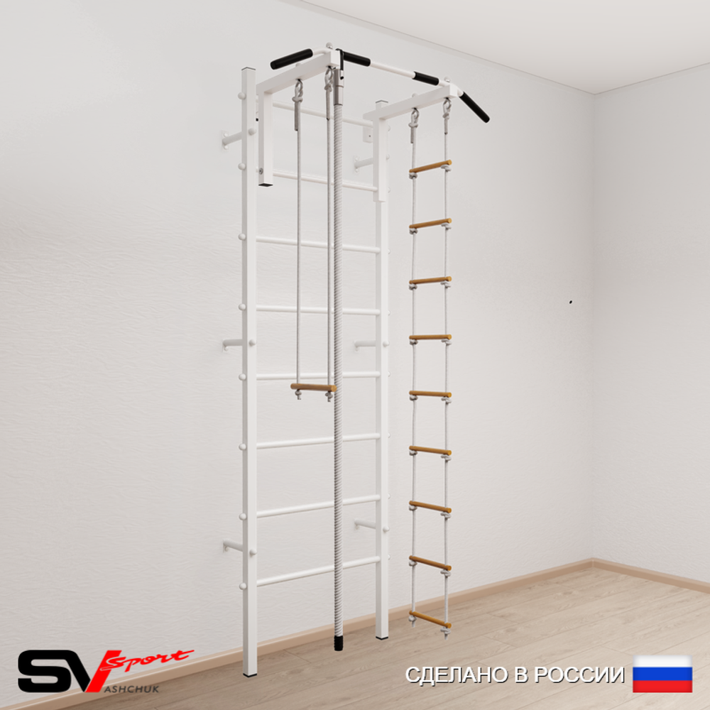 Шведская стенка Sv Sport усиленная 616 (Турник стандарт/Канат/Лестница/Трапеция)