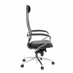 Кресло офисное МЕТТА "ErgoLife" Comfort, хром, сиденье мягкое, ткань-сетка/экокожа, черное