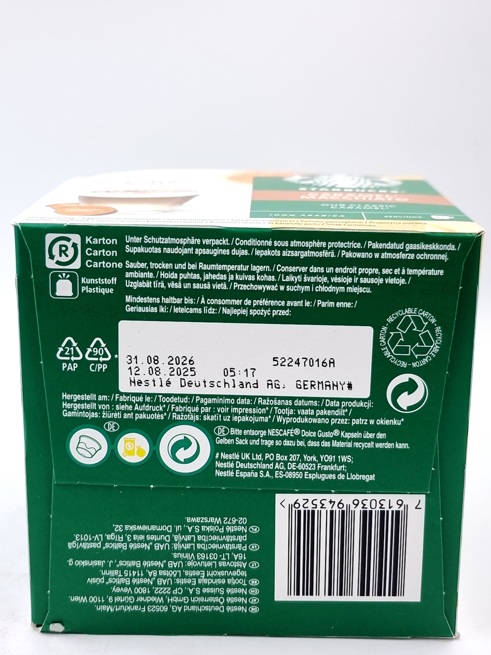 Кофе капсульный Nescafe Dolce Gusto Starbucks Caramel Macchiato, 6 порций (из Эстонии)