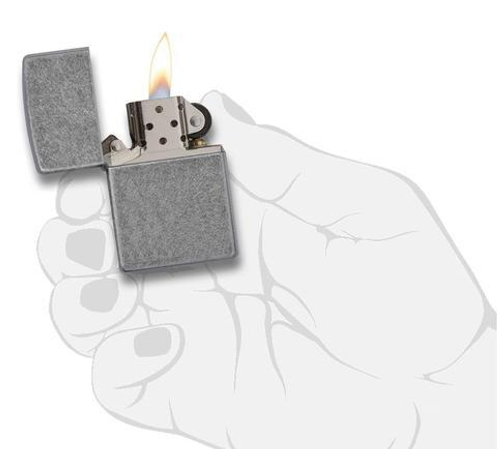 Зажигалка Zippo Classic с покрытием Plate, латунь/сталь, серебристая, матовая, 36х12x56 мм