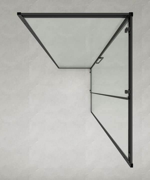 Душевое ограждение Loranto 120x90x190 раздвижная дверь, универсальная, прозрачное стекло 6 мм, профиль серый матовый (CS-AB02GG-129)