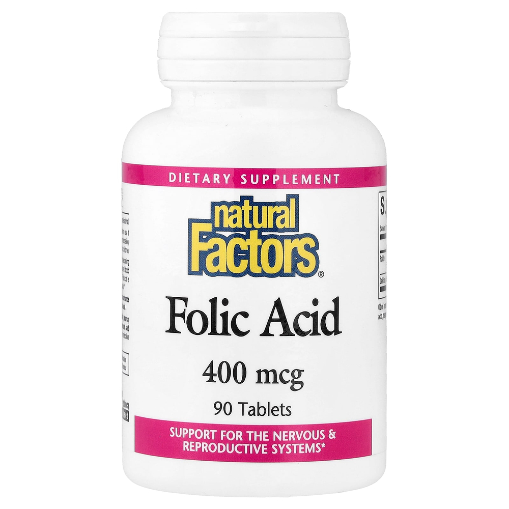 Natural Factors, фолиевая кислота, 90 таблеток