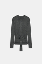 КАРДИГАН В РУБЧИК С ПОЯСОМ — ZARA