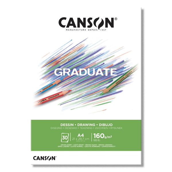 Альбом для смешанных техник Graduate Drawing 160 г/м², A4 склейка с одной стороны 30 л, Canson C400110365