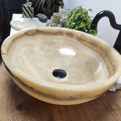 Раковина из оникса Bowl Yellow BO-60983 45x45x17 из натурального камня