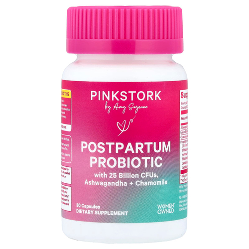 Pink Stork, послеродовой пробиотик, 30 капсул