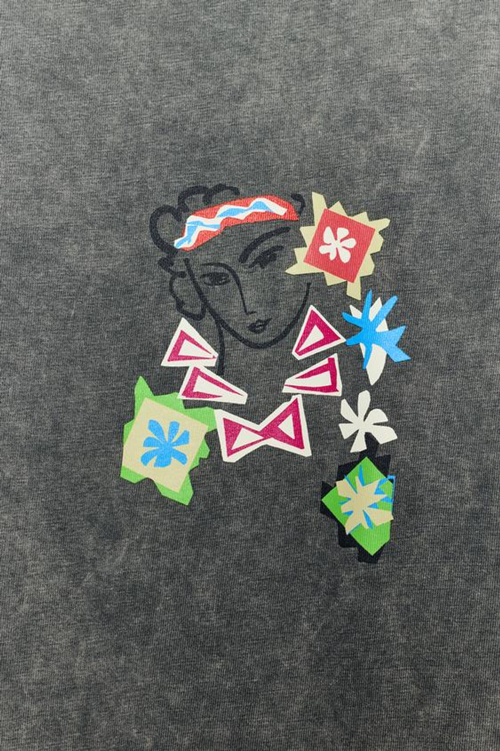 ZARA ФУТБОЛКА HENRI MATISSE С ЭФФЕКТОМ ПОТЕРТОСТИ, СЕРЫЙ