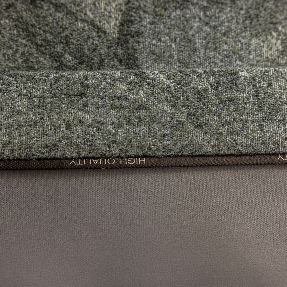 Шерстяная портьерная ткань «Moss Tweed» — натуральная шерсть с мелким твидовым переплетением в моховой гамме
