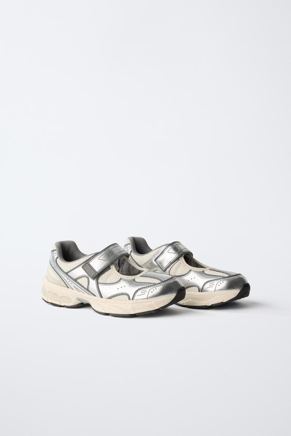 ZARA ОТКРЫТЫЕ КРОССОВКИ, СЕРЕБРИСТЫЙ