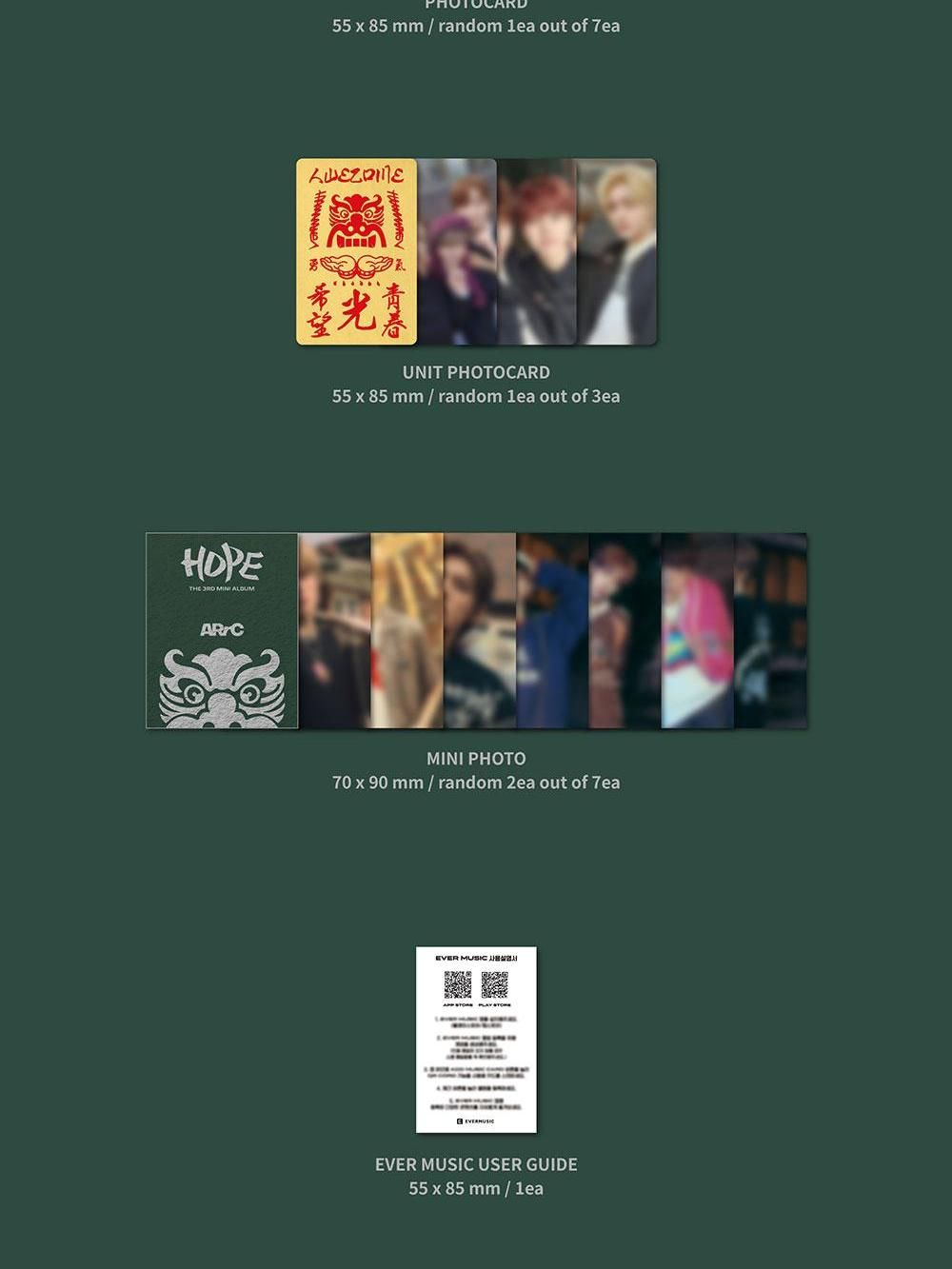 Альбом ARrC - HOPE 3rd Mini Album EVER MUSIC Album RANDOM Version