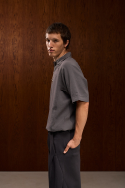 Футболка Blue Monte Polo-Neck T-Shirt "Rock Cliff Gray"