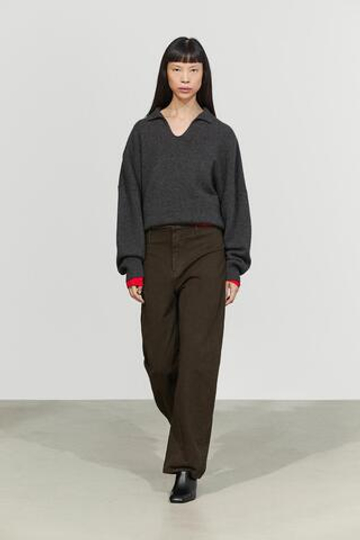 Massimo Dutti Брюки зауженного кроя с декоративными швами, шоколадный