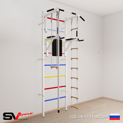 Шведская стенка Sv Sport усиленная 677 (Турник стандарт/Брусья/Канат/Лестница/Трапеция)