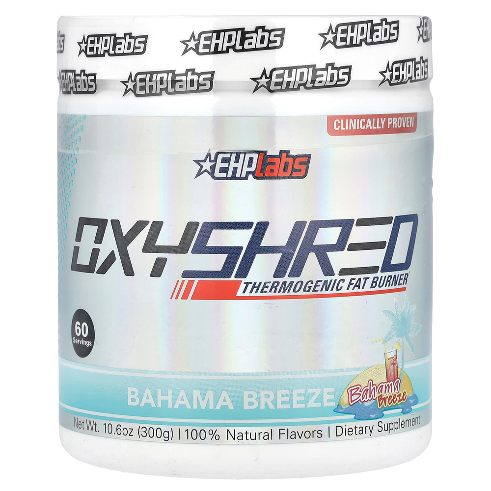 EHPlabs, OxyShred, термогенное средство для сжигания жира, багамский бриз, 300 г (10,6 унции)