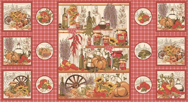 Ткань для пэчворка Peppy Удачный урожай панель, отрез 60х110 см, 146 г/м², УУ-01, Peppy