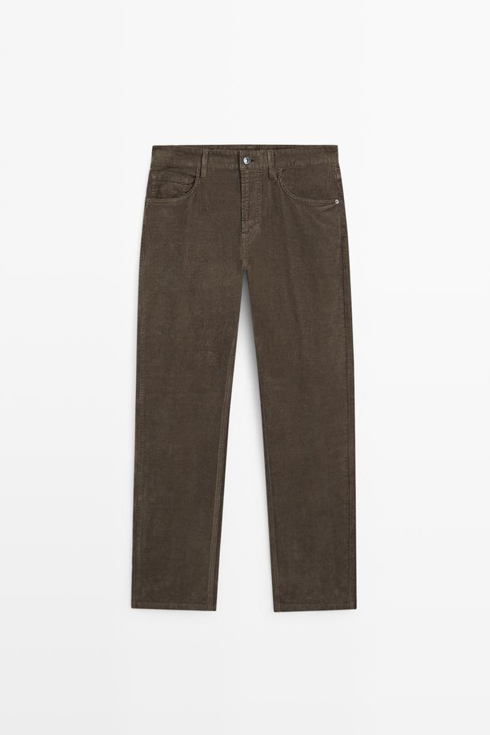 Massimo Dutti Вельветовые зауженные брюки, хаки