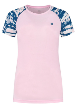 Женская теннисная футболка K-Swiss Tac Hypercourt Round Neck Top Melange - cher blos