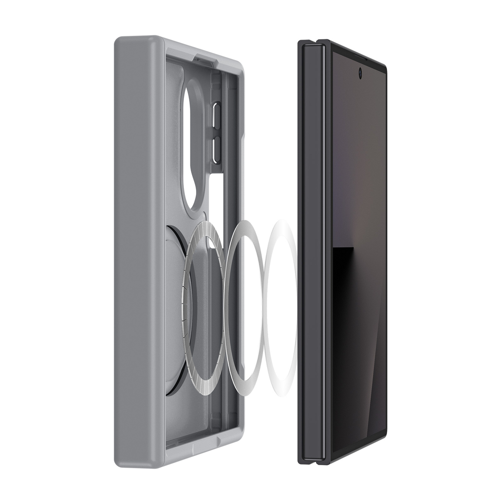 Матовый чехол серого цвета с MagSafe для Samsung Galaxy Z Fold 8, серия Yind Series от Dux Ducis
