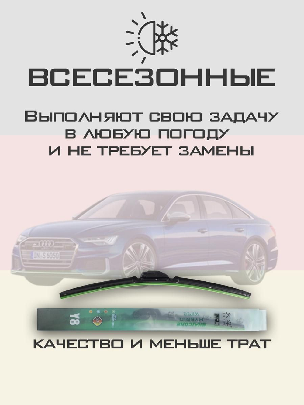 Щетки стеклоочистителя HUOYE Y8 600/500 мм на Audi S6 | Push button