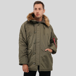 Парка Alpha Industries N-3B Logo Oxford Parka Olive Green (Зеленая)