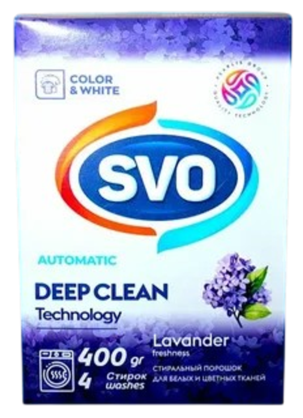 Порошок Svo Авт для белых и Цветных Тканей Лаванда 400Гр.
