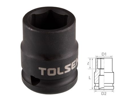 Цена на TOLSEN (TT18218) Головка торцевая ударная шестигранная 1/2", 18 мм