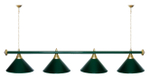 Лампа STARTBILLIARDS 4 пл. (плафоны зеленые,штанга зеленая,фурнитура золото)