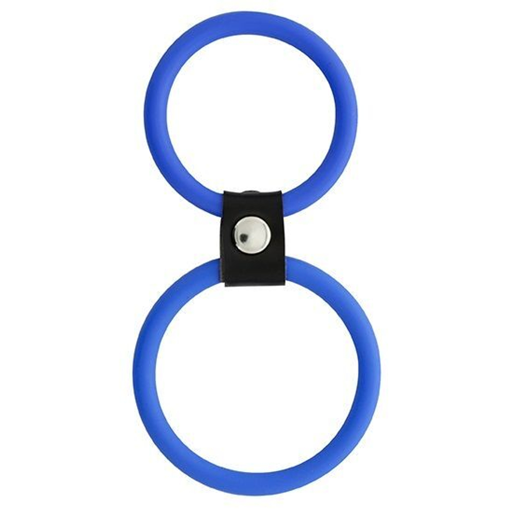 Синее двойное эрекционное кольцо Dual Rings Blue (Цвет: синий)
