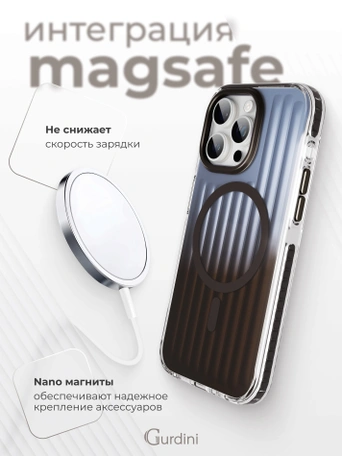 Чехол накладка iPhone 16 Pro 6.3" Gurdini Ocean Case (3) Transparent серый