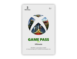 Карта оплаты Xbox Game Pass Ultimate на 3 месяца [Цифровая версия] (EU) (для ПК, цифровой код доступа)