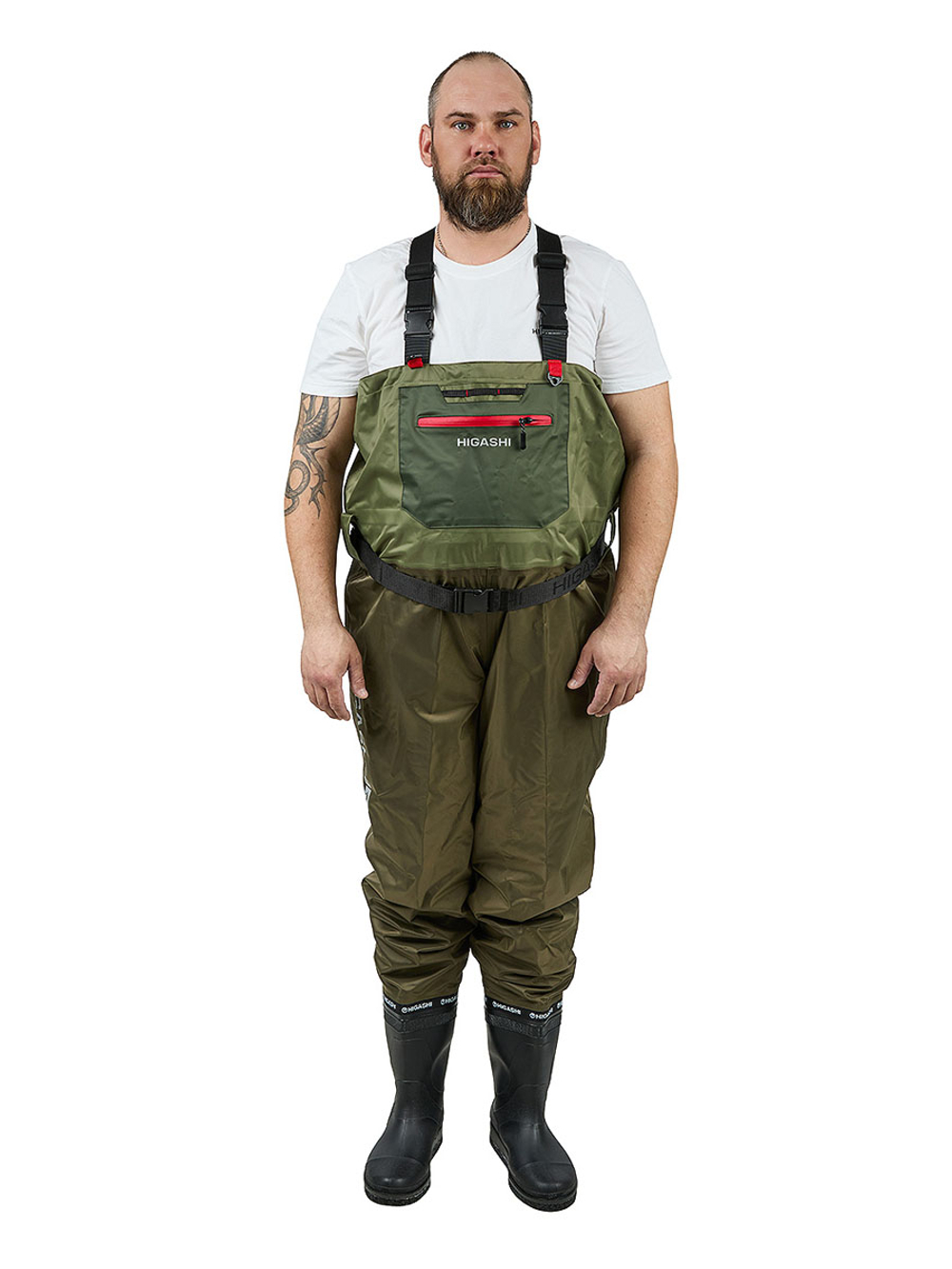 Вейдерсы забродники для рыбалки HIGASHI River pvc w/felt boot (войлочная подошва) XXL