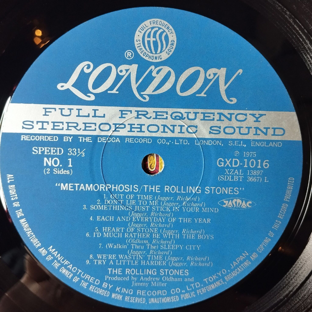 Винтажная виниловая пластинка LP The Rolling Stones Metamorphosis (Japan 1980) (No Obi) Heart Of Stone