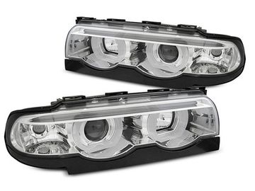 Передние фары 3D Angel Eyes для BMW 7 E38 (94-01) хромированные