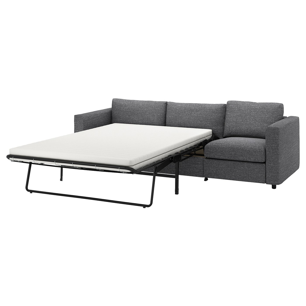 IKEA VIMLE  (ИКЕА ВИМЛЕ)  -  Чехол на диван-кровать 3-местный - Лейде серо-чёрный