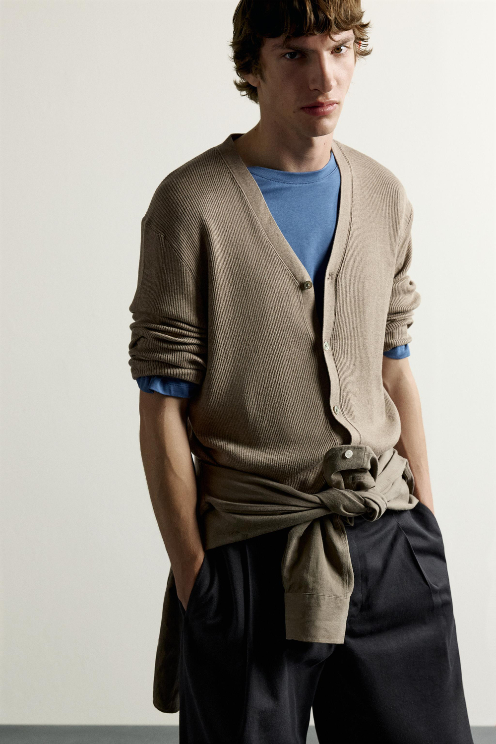 КАРДИГАН RELAXED FIT В РУБЧИК — ZARA
