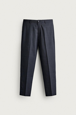 ZARA КЛАССИЧЕСКИЕ БРЮКИ В КЛЕТКУ, СИНИЙ