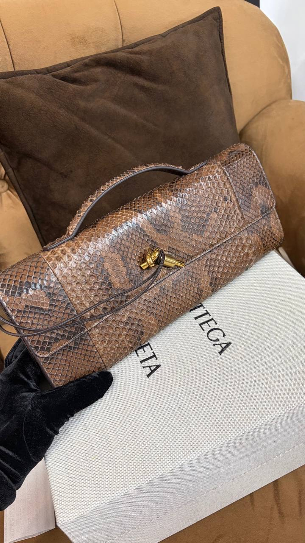 Клатч-Сумка Bottega Veneta Andiamo из кожи Питона