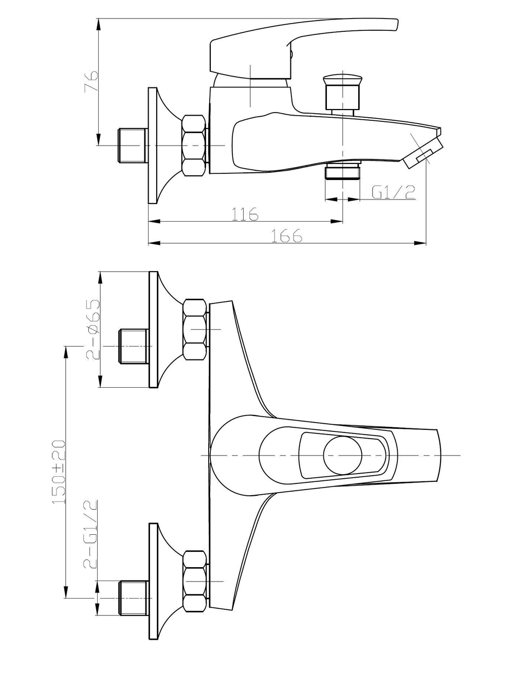 Смеситель для ванны однорычажный WeltWasser  WW MX  ISAR 503 4665293456338 Хром  С изливом