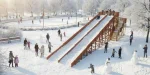 Зимняя горка Савушка Зима 12 с длинным скатом