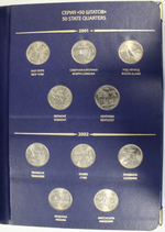 Набор 56 монет 25 центов Штаты и территории США в Альбоме Albo Numismatico