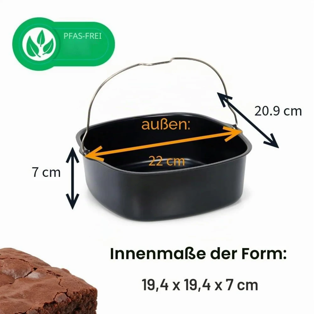 Форма для аэрогриля квадратная с ручкой Patisse Air Frying 22 × 21 × 7 см