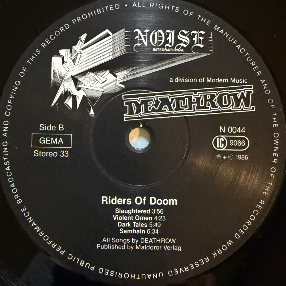 Deathrow – Riders Of Doom (Германия 1986г.)