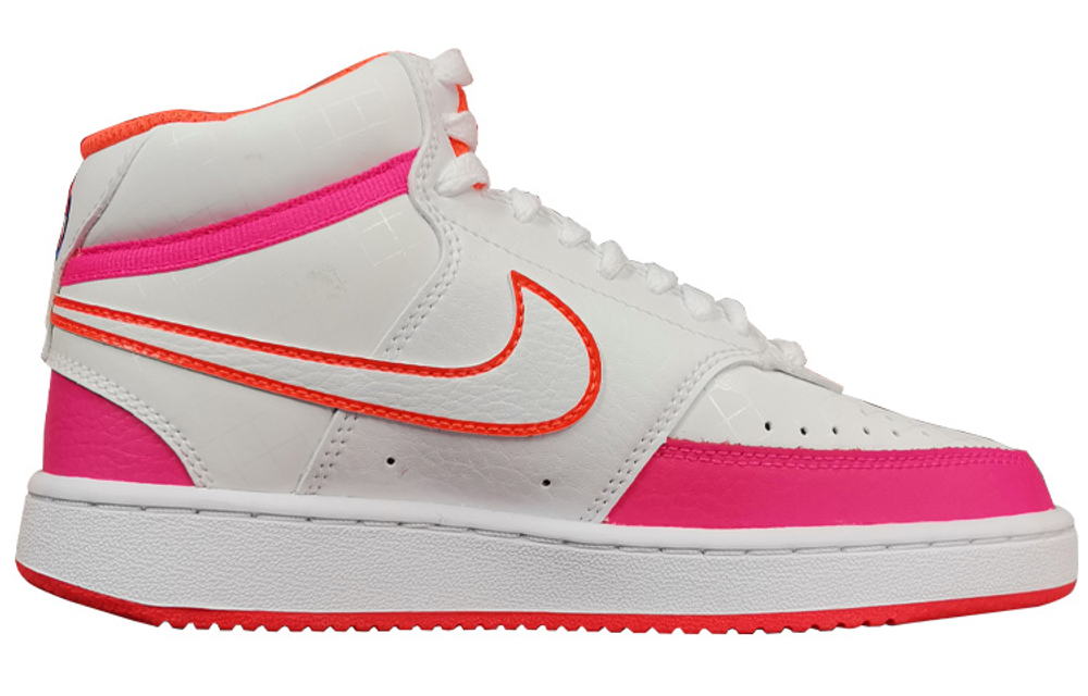 Nike Court Vision Mid Shoes For White/Pink Women"s
