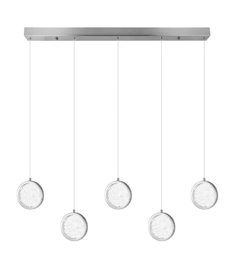 Светильник подвесной светодиодный NewRgy D2061-DW-L5 CHROME, 35 Вт, хромированный