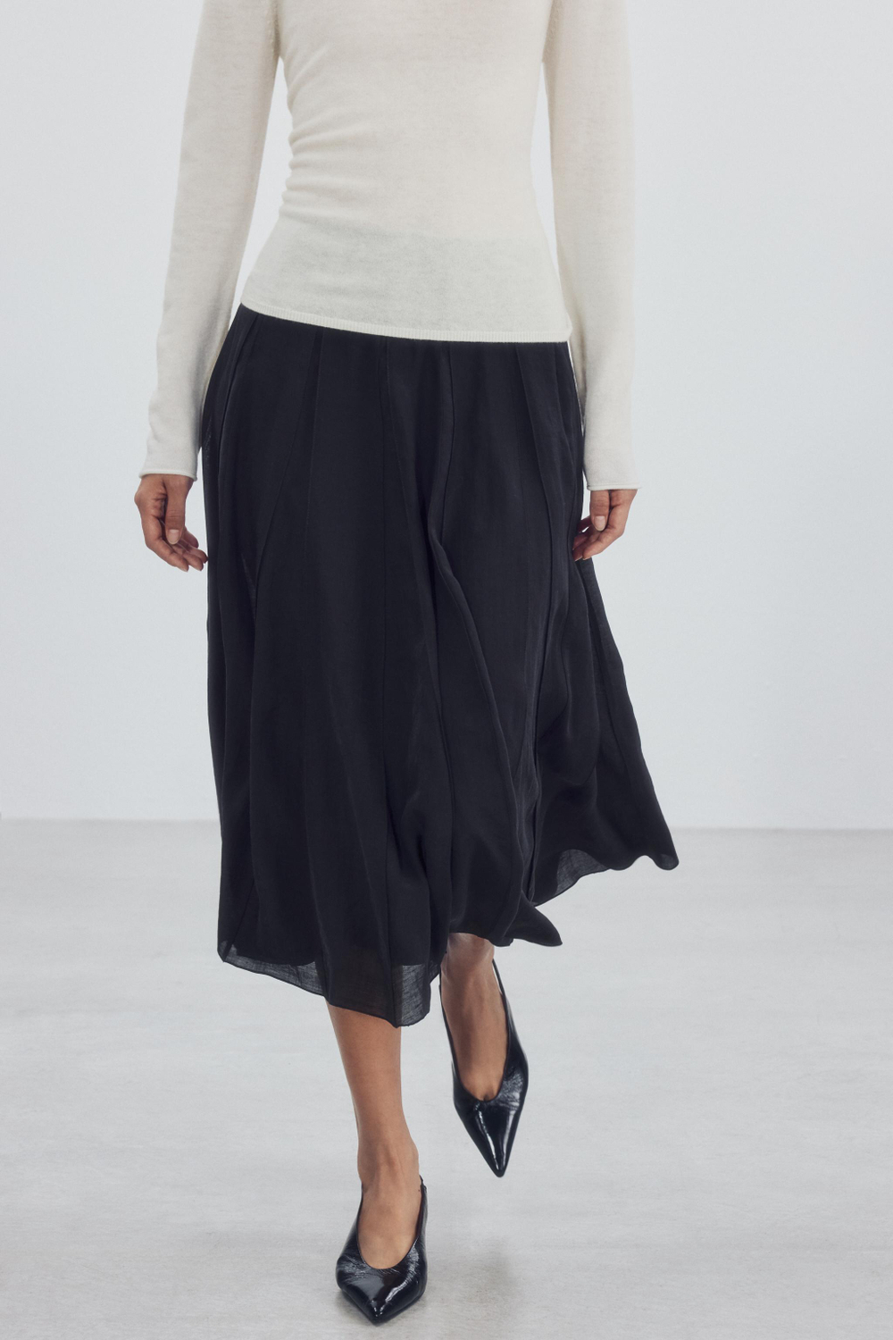 КОМБИНИРОВАННАЯ СТРУЯЩАЯСЯ ЮБКА — ZW COLLECTION — ZARA