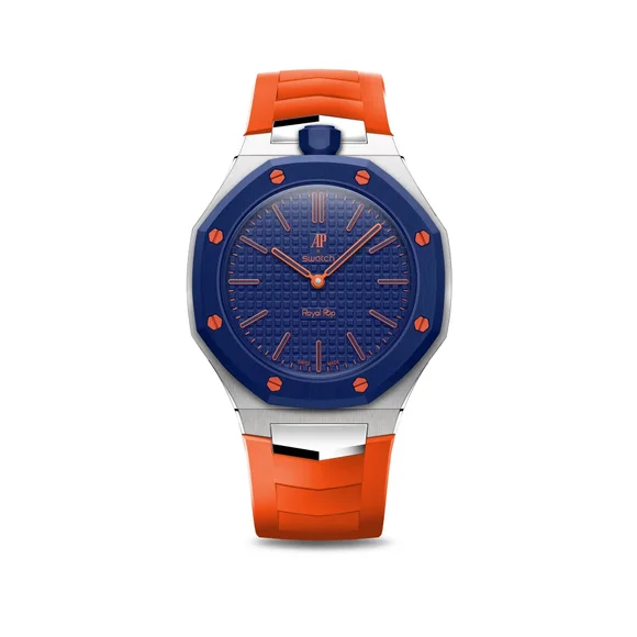Корпус для часов POP-Swatch x AP - Оранжевый и Синий - Комплект из 2 ремешков