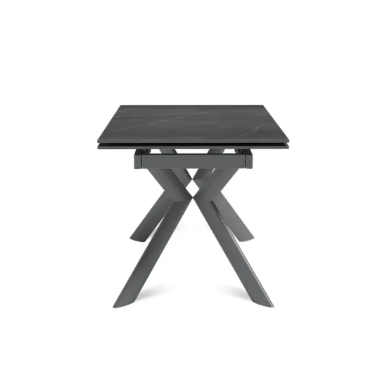 Стол "БРИДЖ" 120-180 керамика Armani Grey мат., опора черный муар