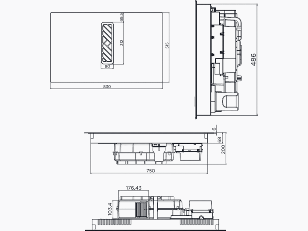 Варочная панель MAUNFELD MIHC834SF2BK индукционная с вытяжкой