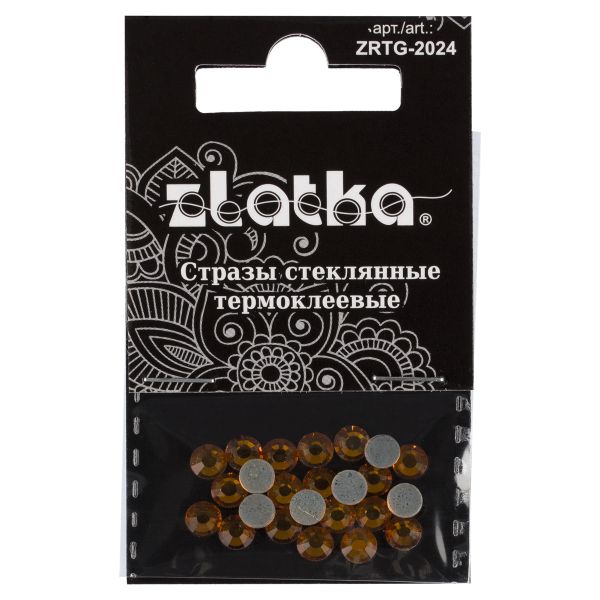 Стразы клеевые стекло 4.7 мм, 5х24 шт, SS20 №15 яр.жёлтый (Topaz), Zlatka ZRTG-2024