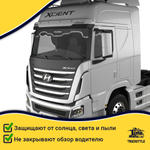 Ламбрекен с косынками Hyundai (флок, серый, белые шарики)